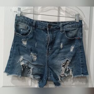 Kendall & Kylie Ripped Blue Jean Shorts
